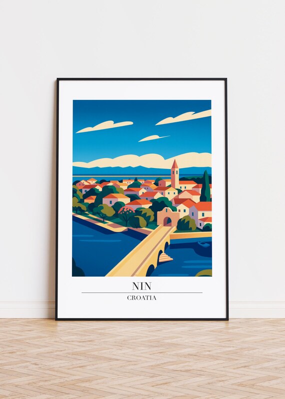 Nin Croatia Modern Travel Poster