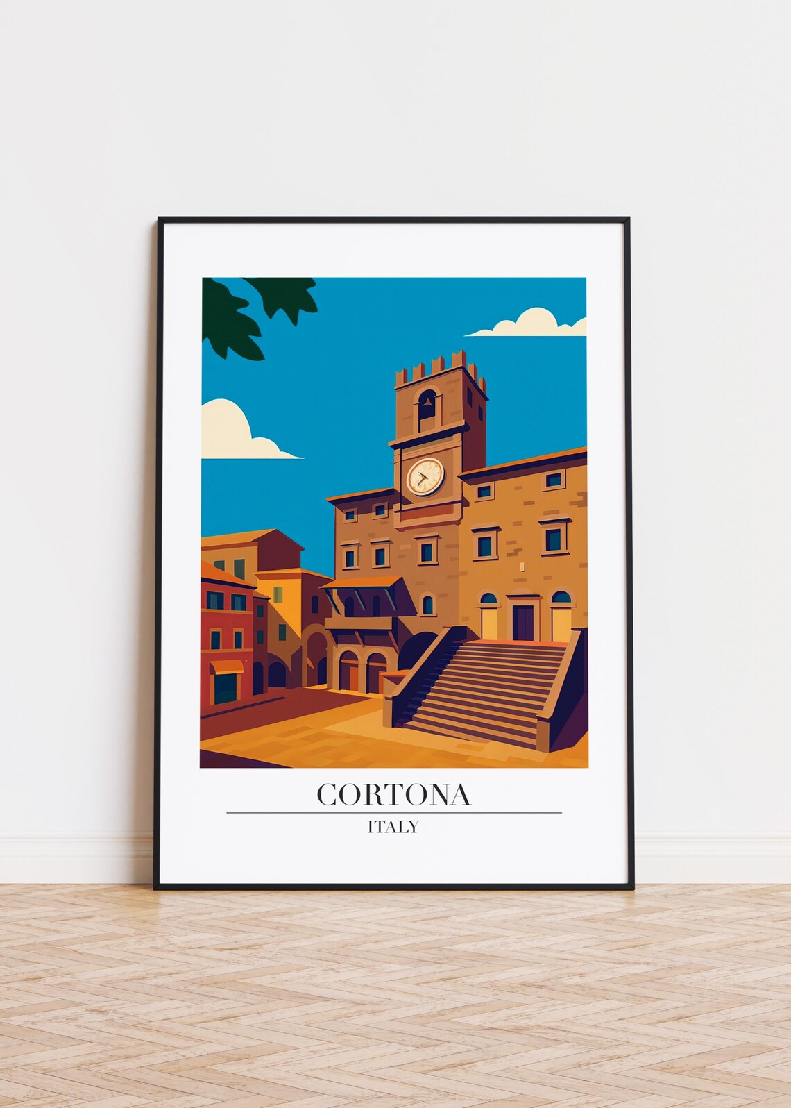 Cortona Italy Modern Travel Poster