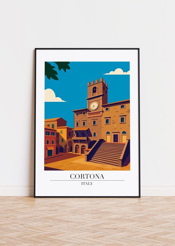 Cortona Italy Modern Travel Poster