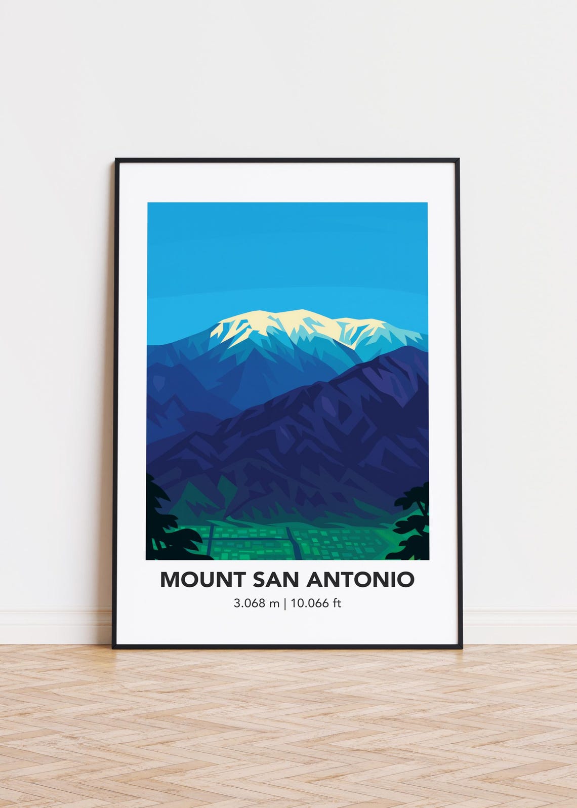 Mount San Antonio Snowy Ridge Purple Peaks California Art Poster