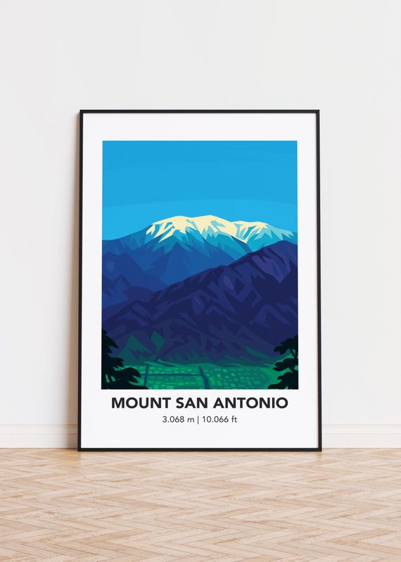 Mount San Antonio Art Print Mountain Illustration Poster