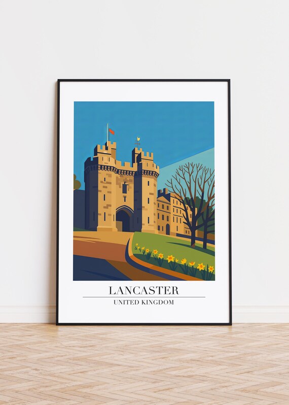 Lancaster Uk Poster Modern Illustration Art Print