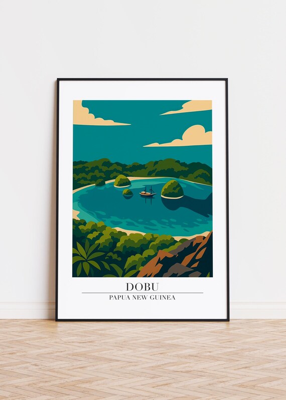 Dobu Cityscape Poster Papua New Guinea Illustration Art