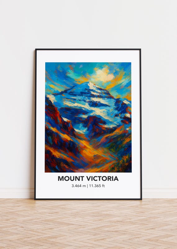 Mount Victoria Art Print Modern Mountain Oil Painting Poster