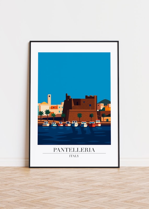 Pantelleria Italy Poster Modern Illustration Art Print