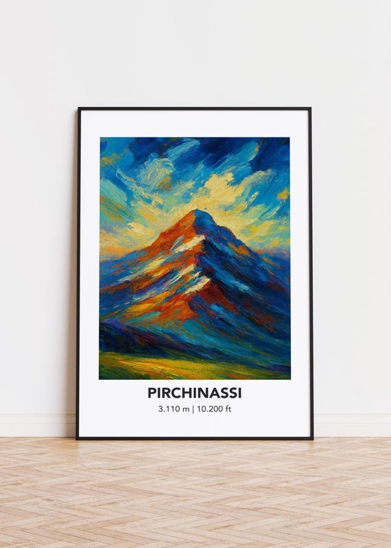 Mountain Art Print Modern Oil Painting Style Poster