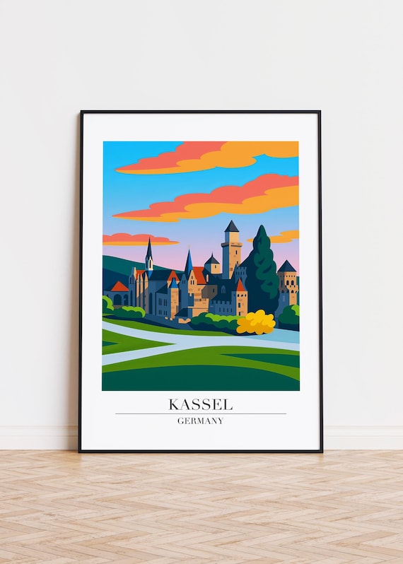 Kassel Germany Poster City Illustration Art Print