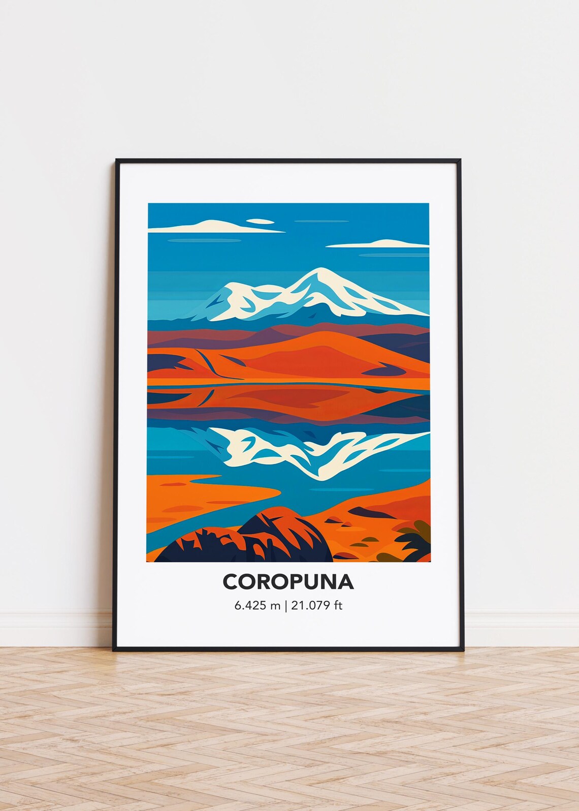 Coropuna Mountain Art Print Modern Minimalist Poster
