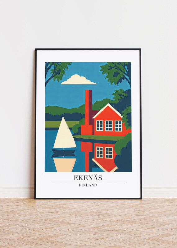 Ekens Finland Poster Modern Scandinavian Illustration Art