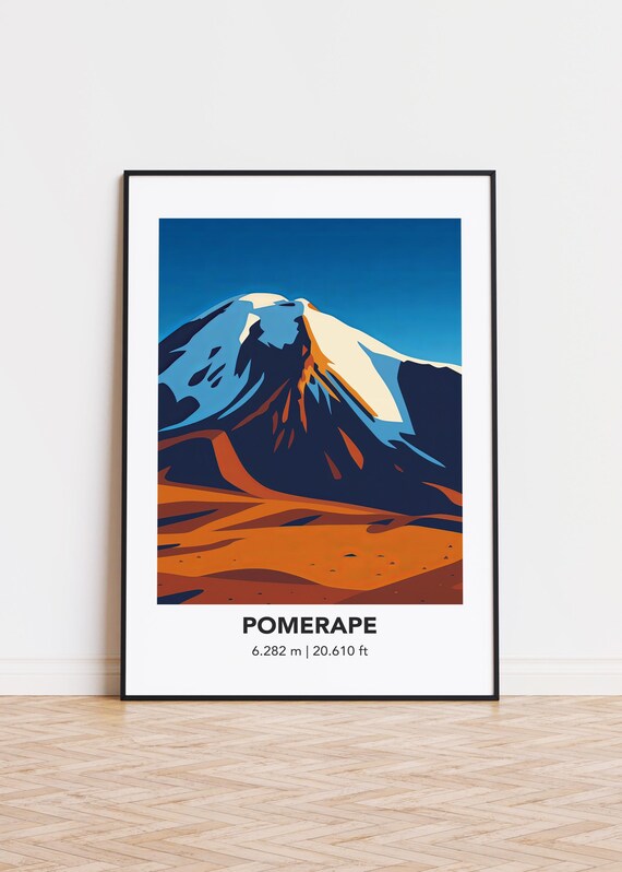 Pomerape Mountain Illustration Art Print Modern Minimalist Poster