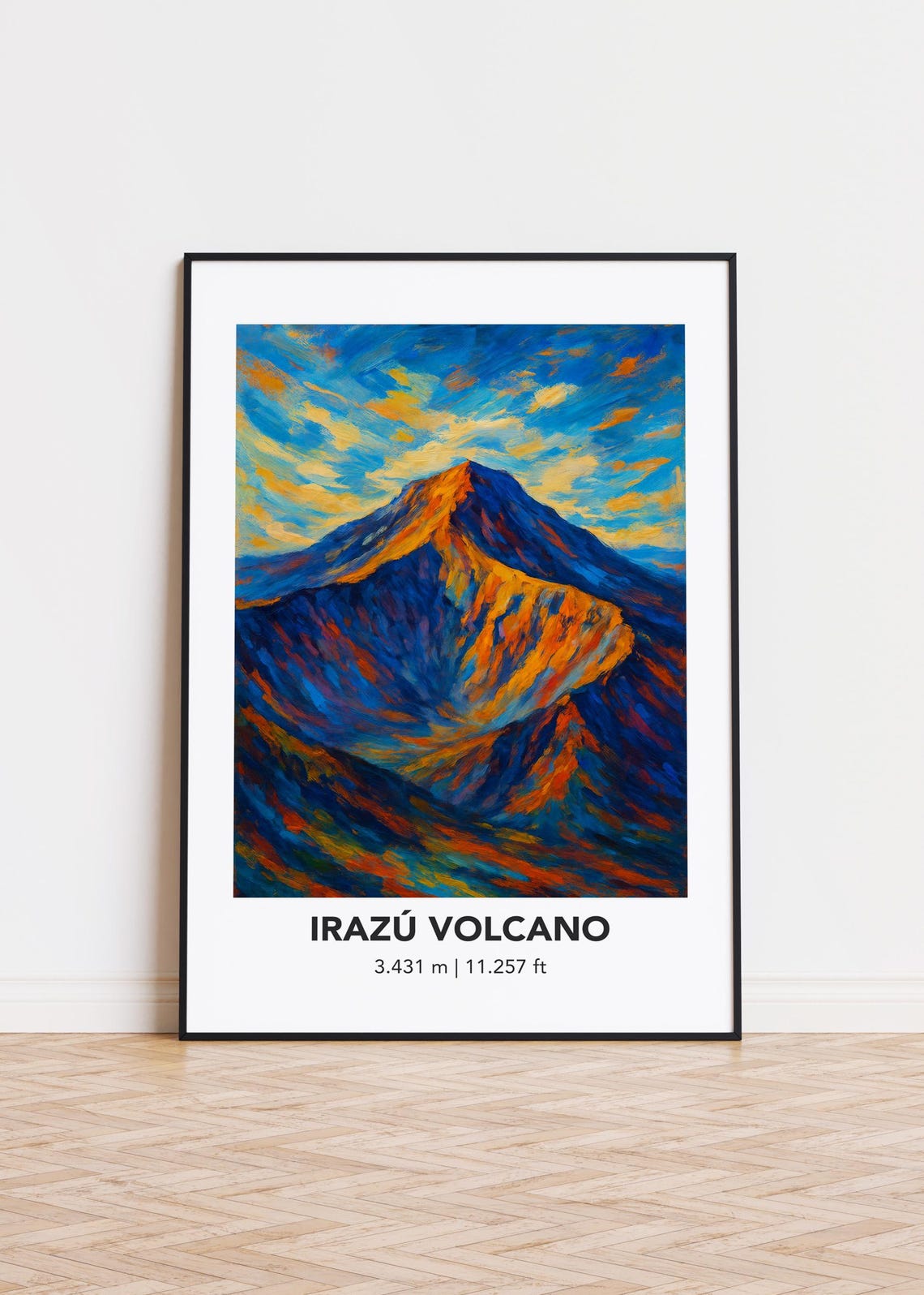 Iraz Volcano Poster Modern Mountain Art Print