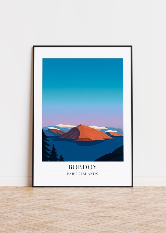 Boroy Faroe Islands Poster Modern Scandinavian Art Print
