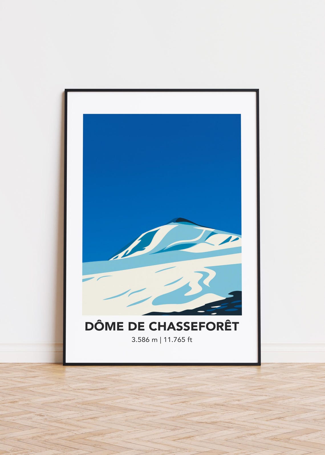 Dome de Chasseforet Minimalist Glacier Mountain Peak Travel Poster