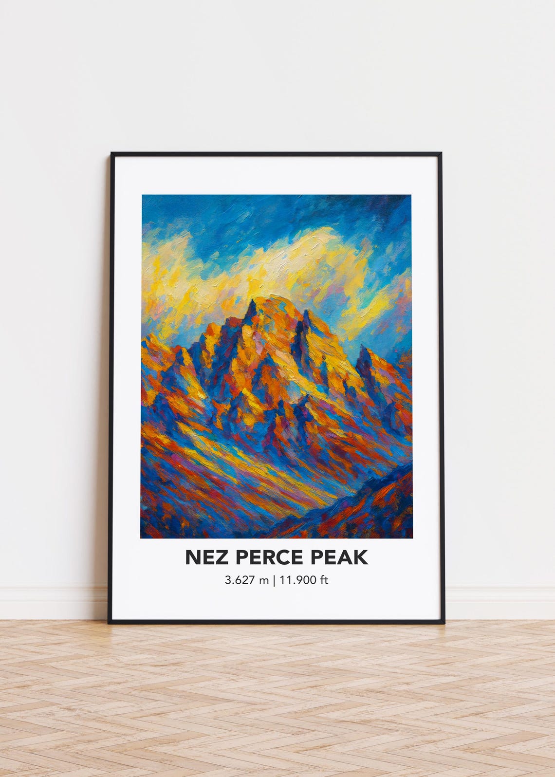 Nez Perce Peak Poster Modern Mountain Art Print