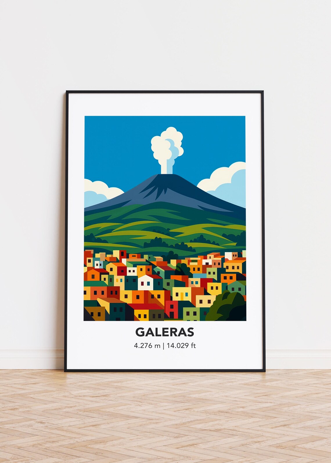 Galeras Cityscape Poster Modern Minimalist Art Print
