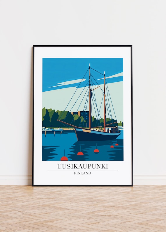 Uusikaupunki Finland Poster City Illustration Art Print