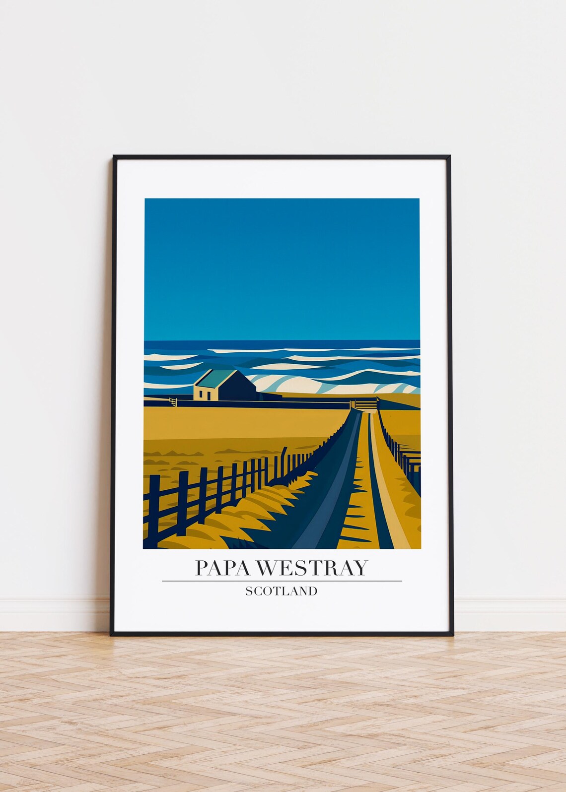 Papa Westray Scotland Croft House Golden Coast Travel Poster