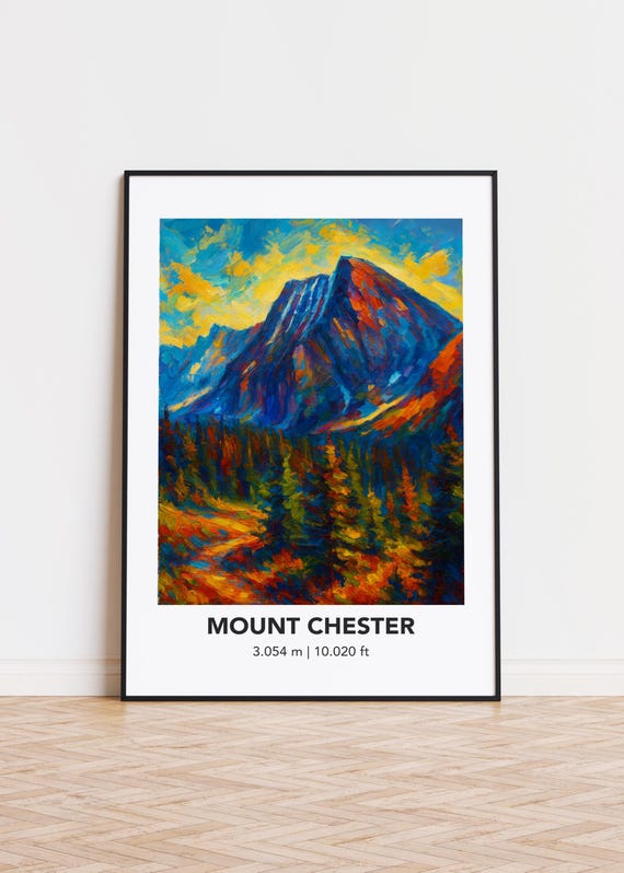 Mount Chester Mountain Art Print Modern Oil Painting Style Poster