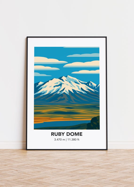 Ruby Dome Mountain Art Poster Modern Minimalist Print