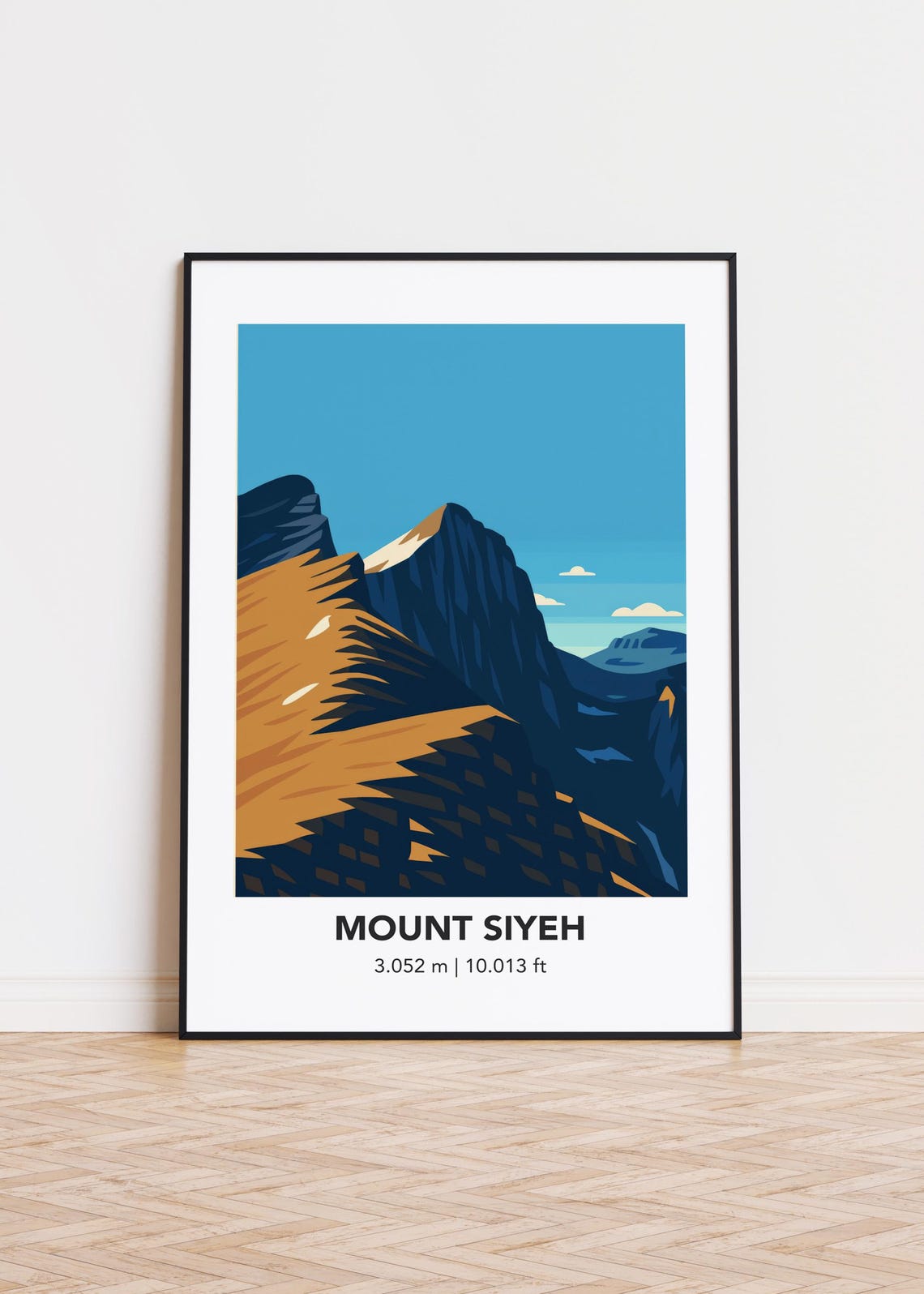 Mount Siyeh 3.052 m Rocky Summit Vintage Style Travel Art Poster