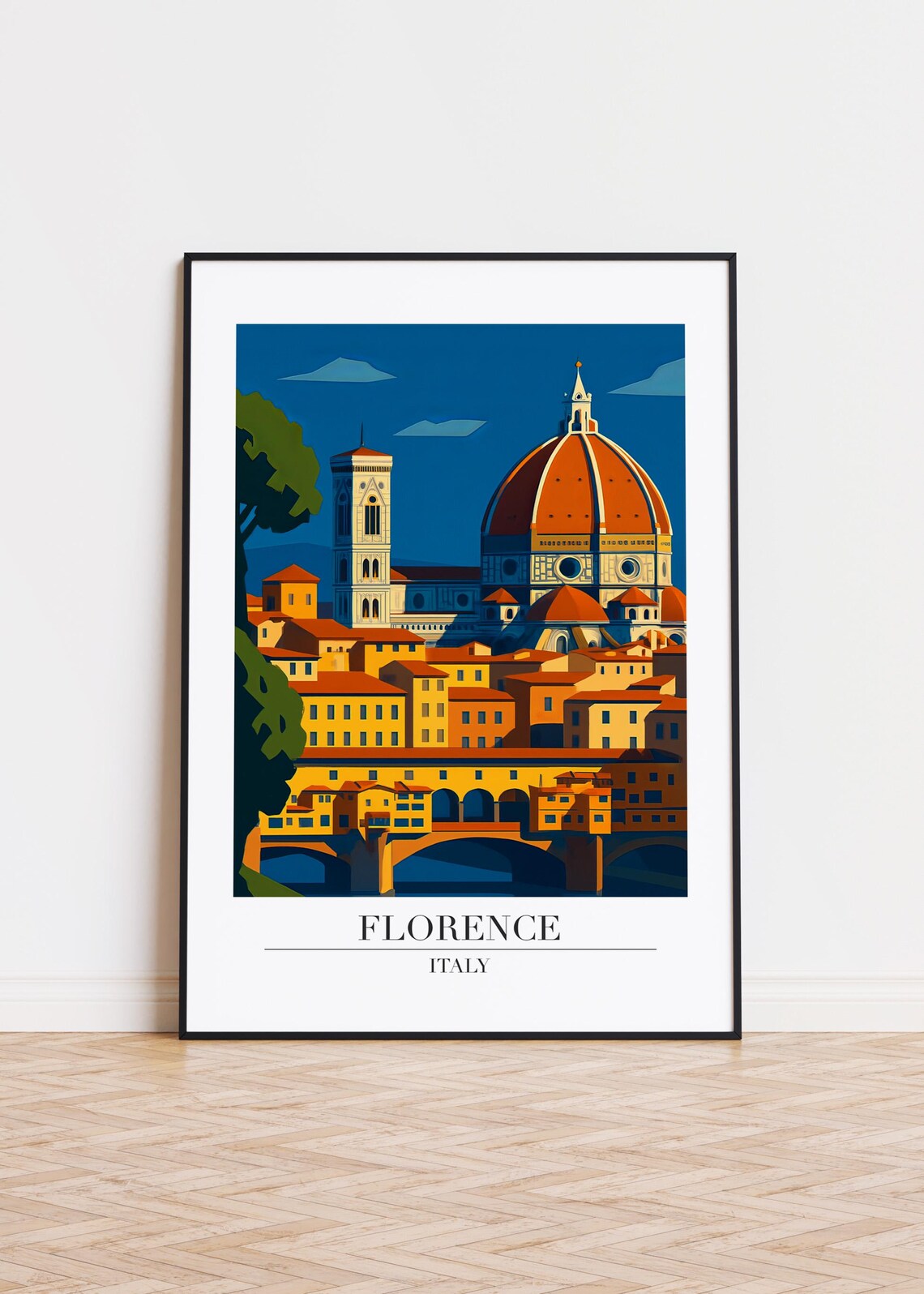 Florence Italy City Skyline Travel Poster