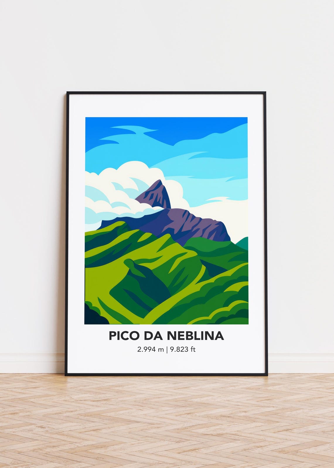 Pico Da Neblina Poster Mountain Print Modern Minimalist Art