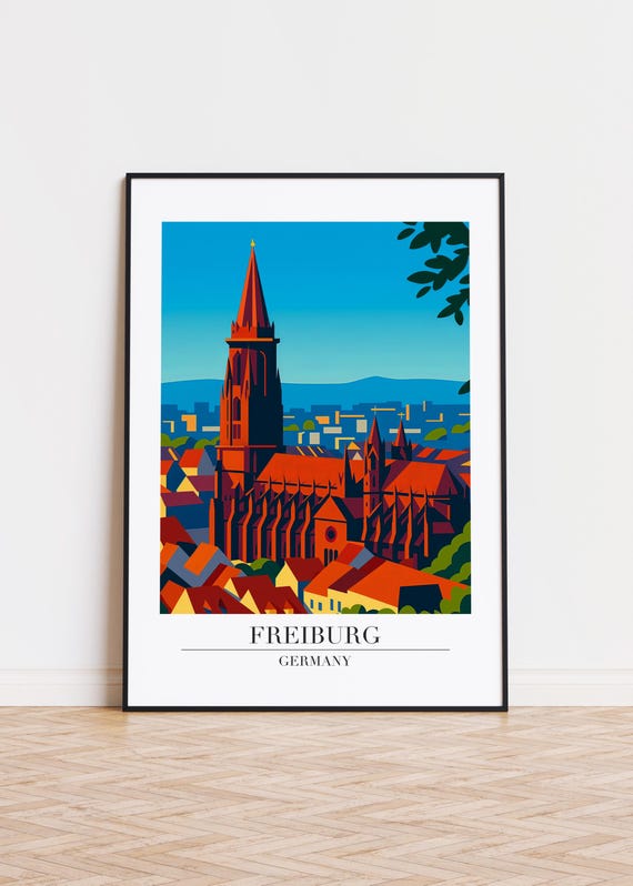 Freiburg Germany Poster City Skyline Art Print