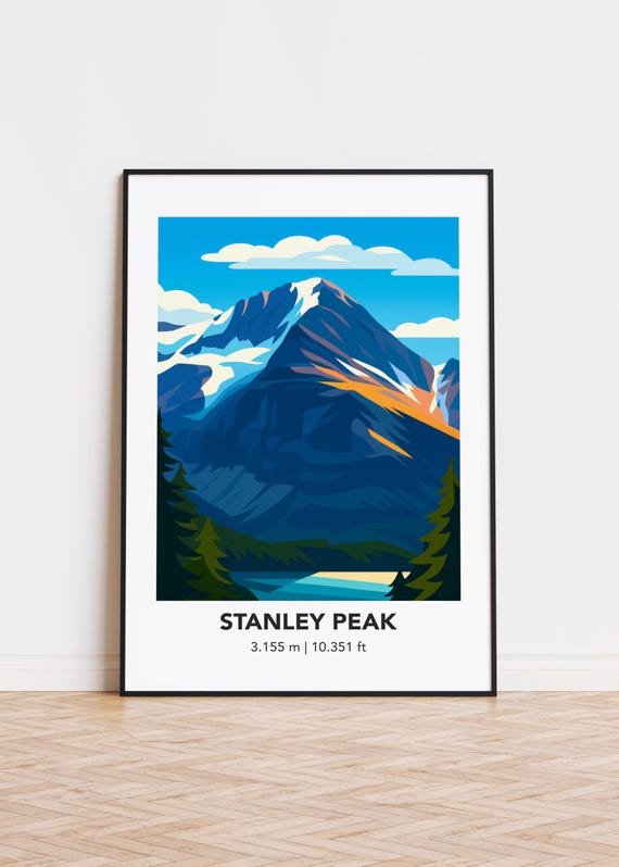 Stanley Peak Illustration Art Print Mountain Silhouette Poster