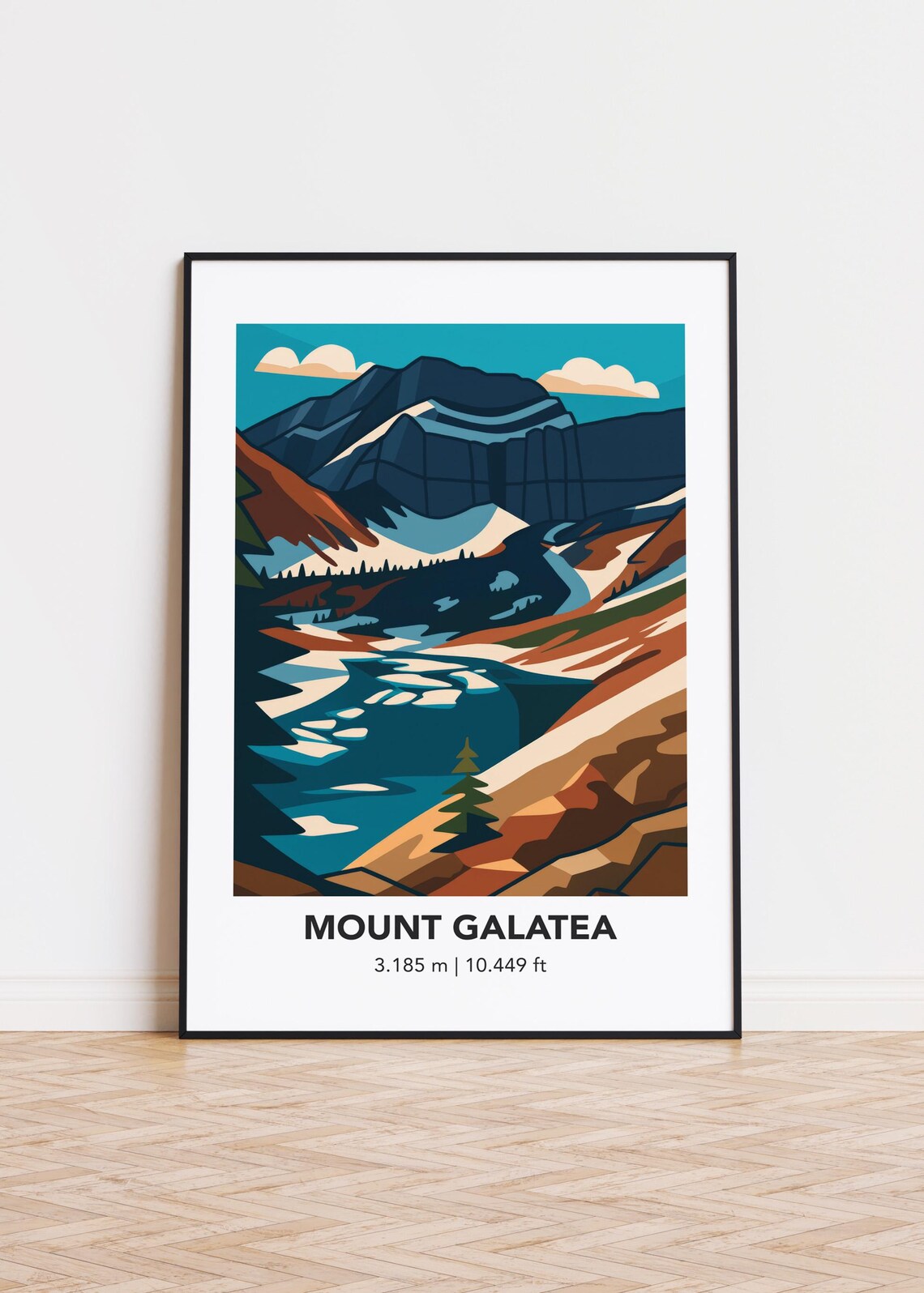 Mount Galatea Poster Print, Mountain Illustration