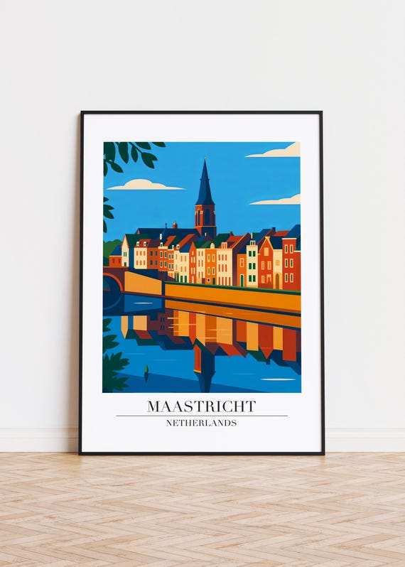 Maastricht City Poster Netherlands Travel Art Print