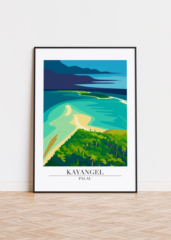 Kayangel Palau Poster Modern Illustration Art Print