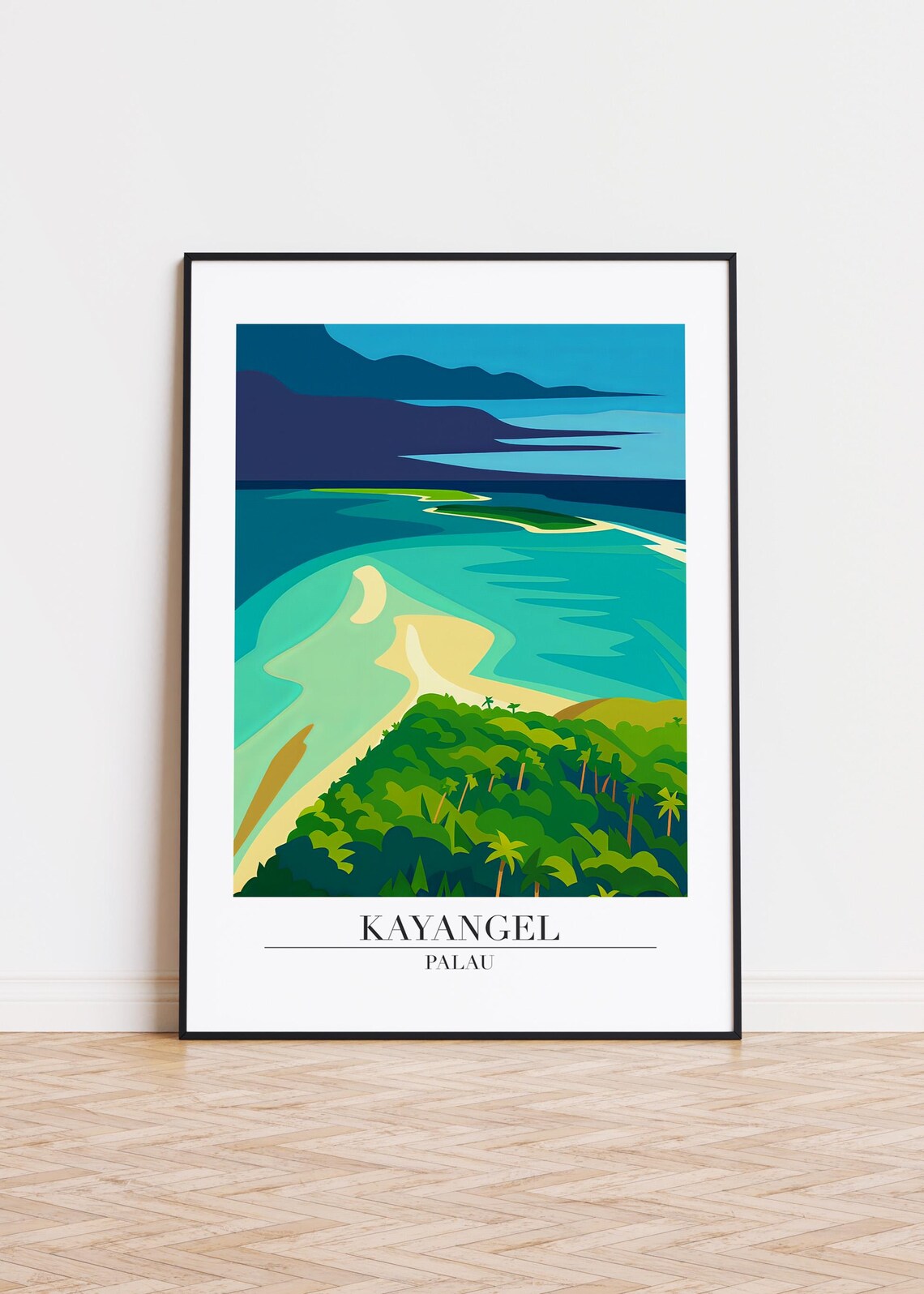 Kayangel Palau Atoll Lagoon Tropical Island Travel Art Poster