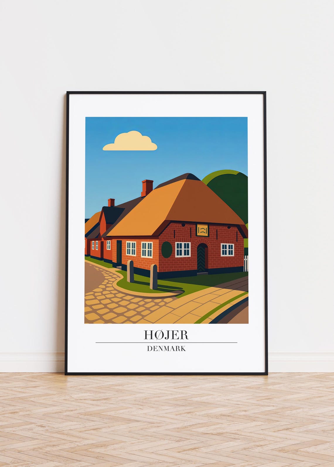 Hjer Denmark Modern Scandinavian Poster
