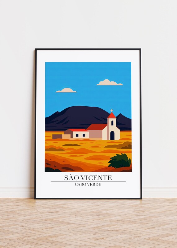 So Vicente Poster Cabo Verde Illustration Art Print