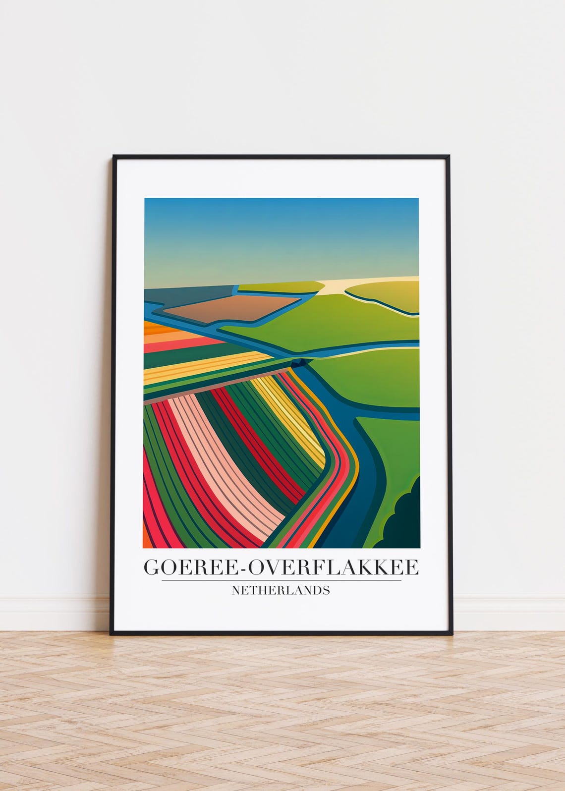 Goeree Overflakkee Netherlands Tulip Fields Colorful Travel Poster