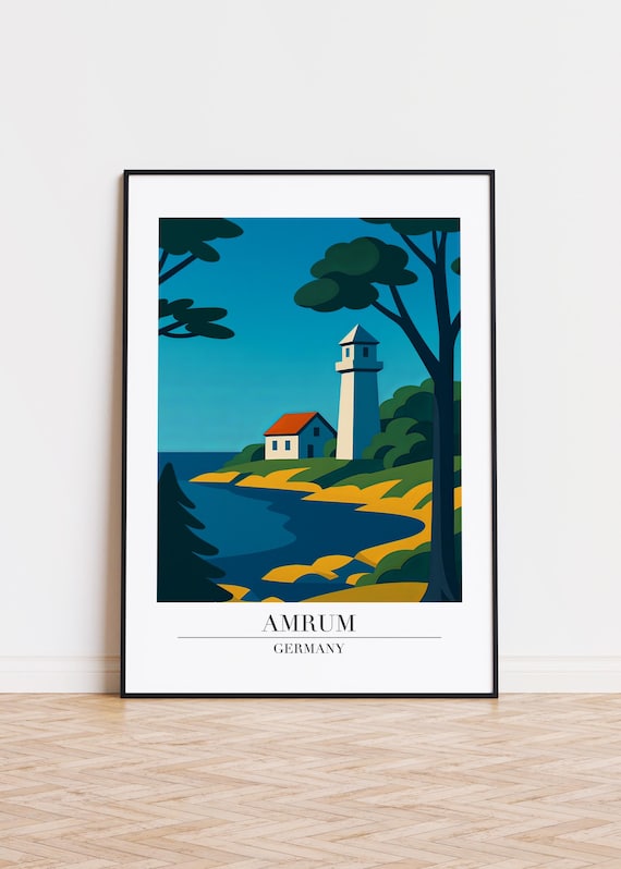 Amrum Germany Poster Modern Travel Illustration Art