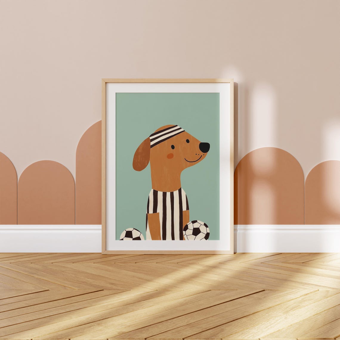 Soccer Dog Wall Art Kids Room Decor Nursery Animal Print Dog Sports Poster Mint Nursery Art Toddler Room Wall Art - Image 3
