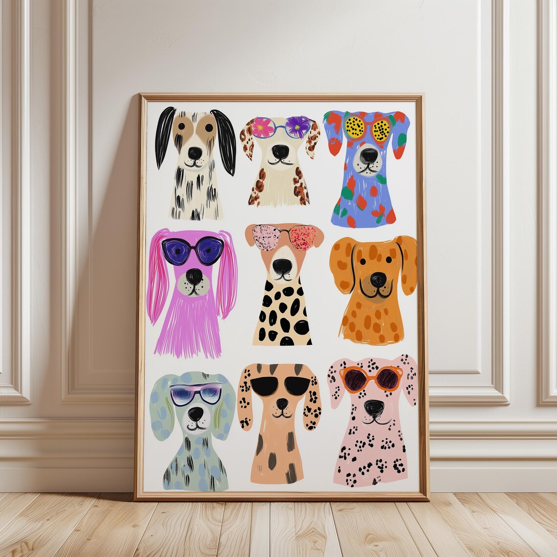 Cool Dogs In Sunglasses Colorful Puppy Portrait Fun Animal Wall Art - Image 2