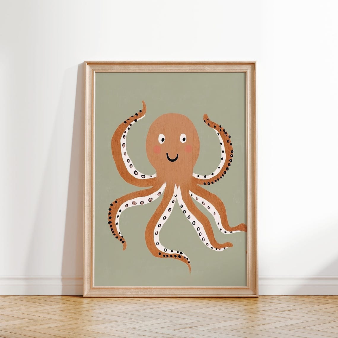 Octopus Sea Life Print Ocean Nursery Wall Art Kids Room Playroom Print Eclectic Nursery