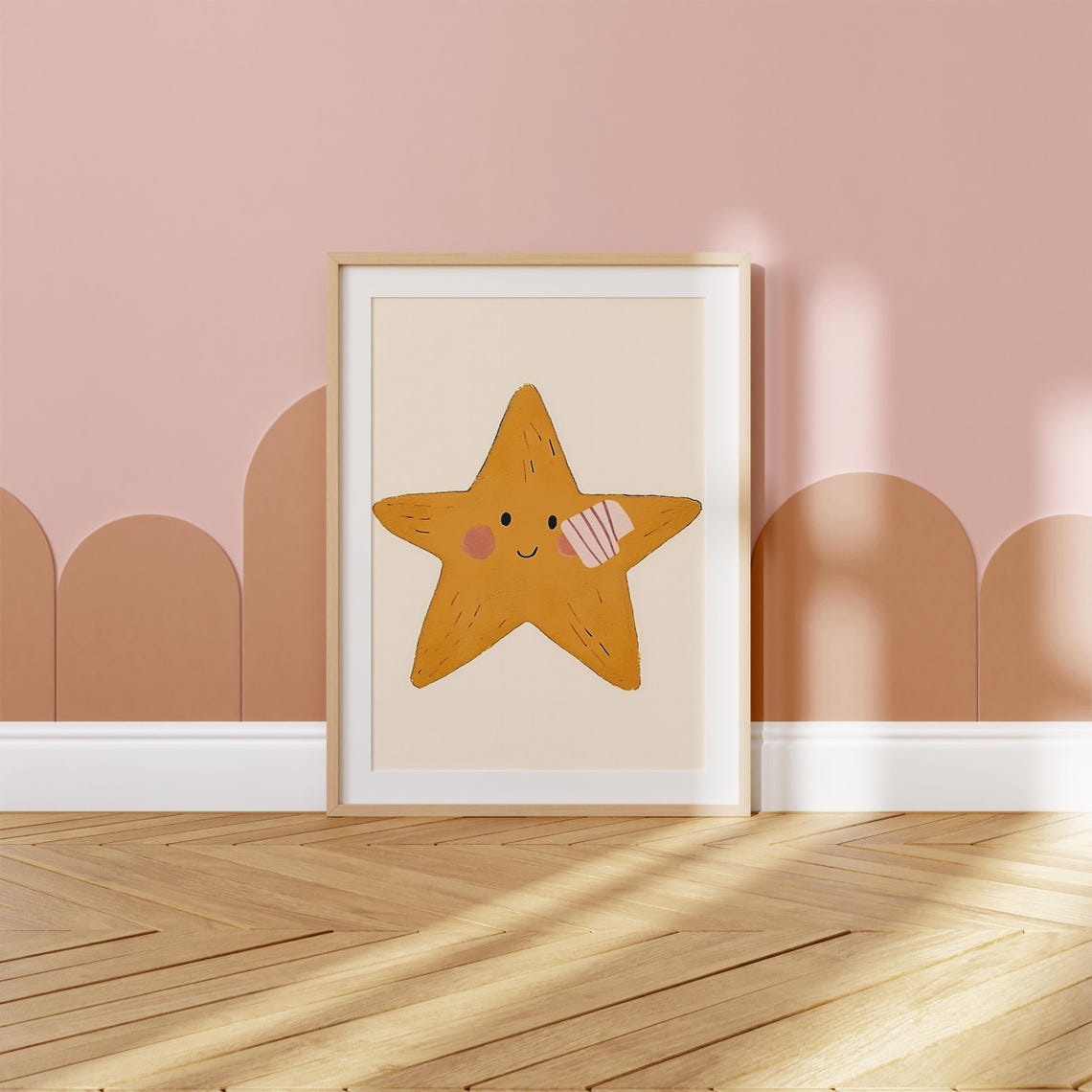 Sweet Star Wall Art Kids Room Decor Modern Nursery Print Band Aid Art Healing Print