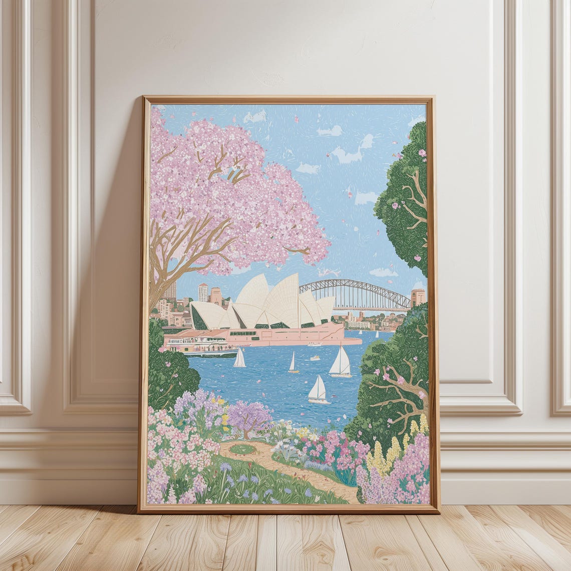 Sydney Opera House Harbour Cherry Blossom Garden Australia Poster