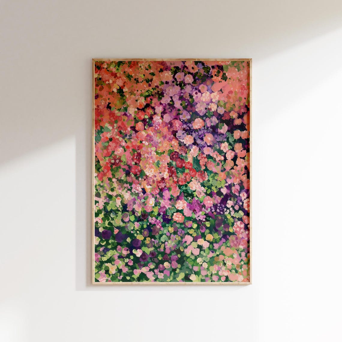 Wildflower Meadow Pink Red Purple Green Impressionist Bloom Poster