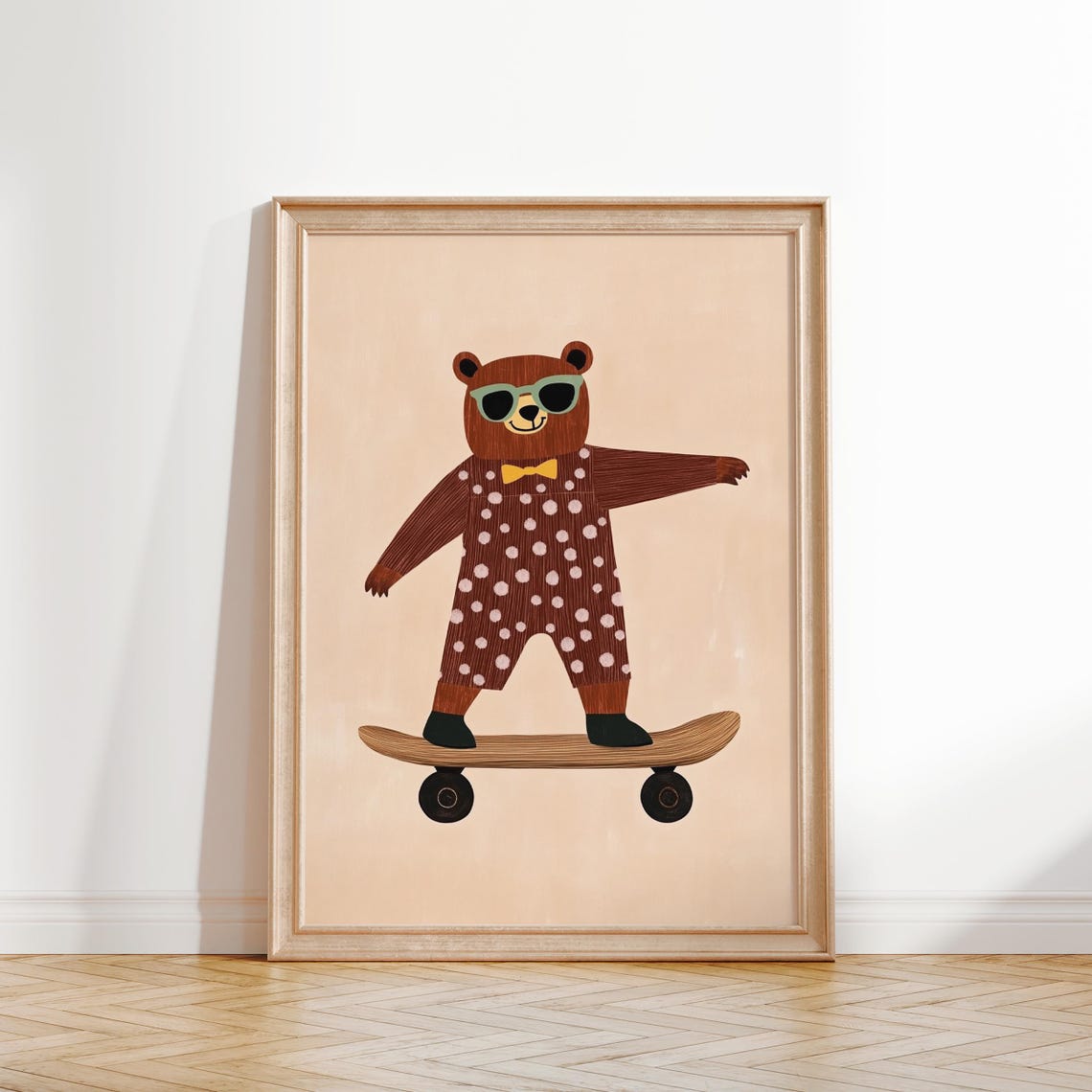 Skateboarding Bear, Kids Room Decor - Image 2
