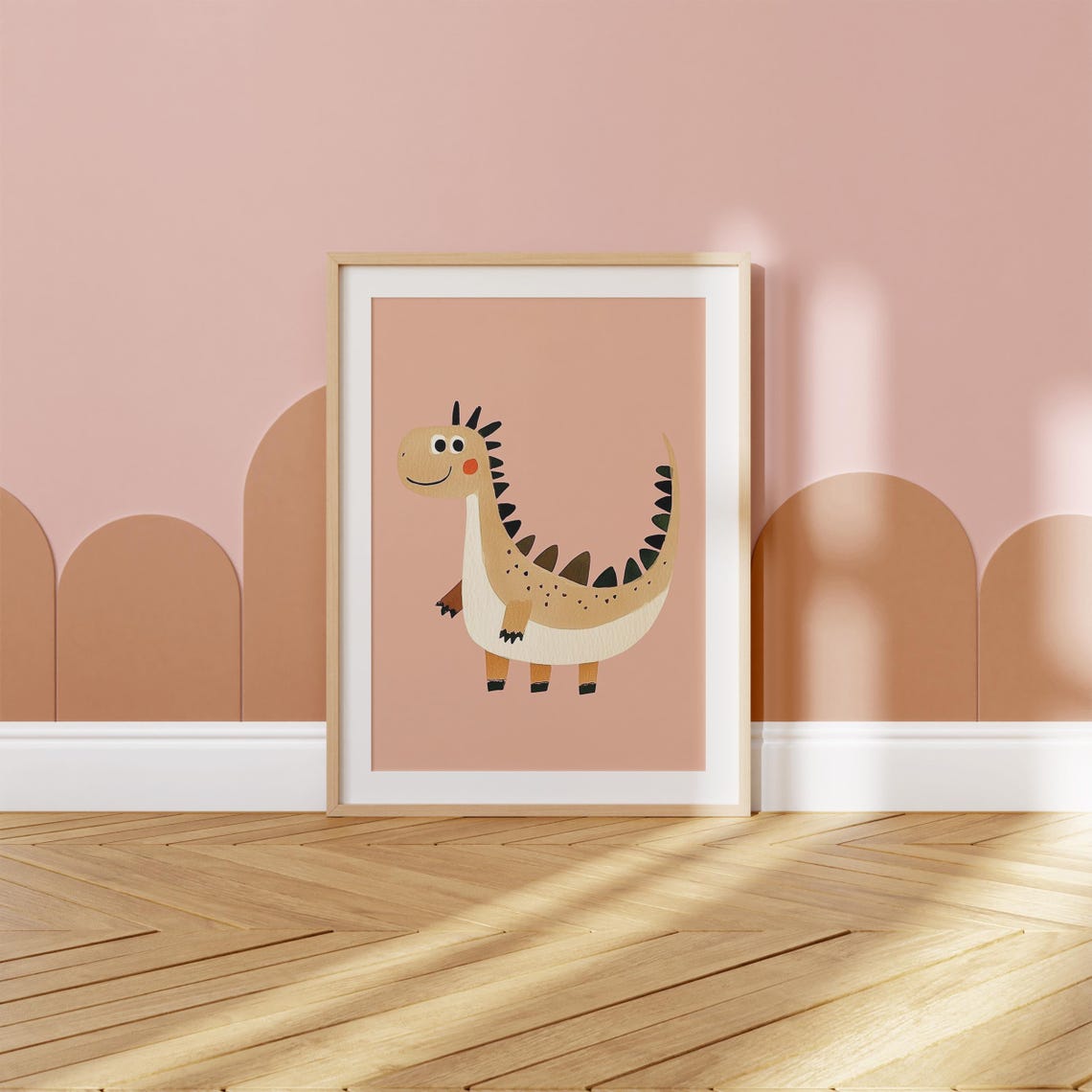 Giraffe Spotted Long Neck Dinosaur Sweet Kids Dino Art Poster