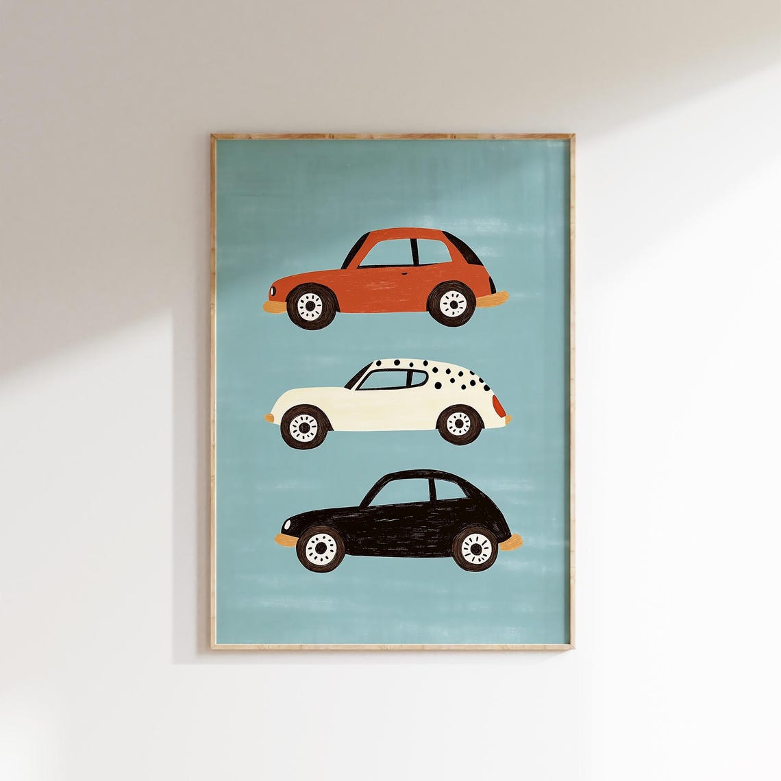 Vintage Car Wall Art Kids Room Decor Boys Room Poster Nursery Car Print Playroom Art Retro Car Illustration Baby Boy Room Decor