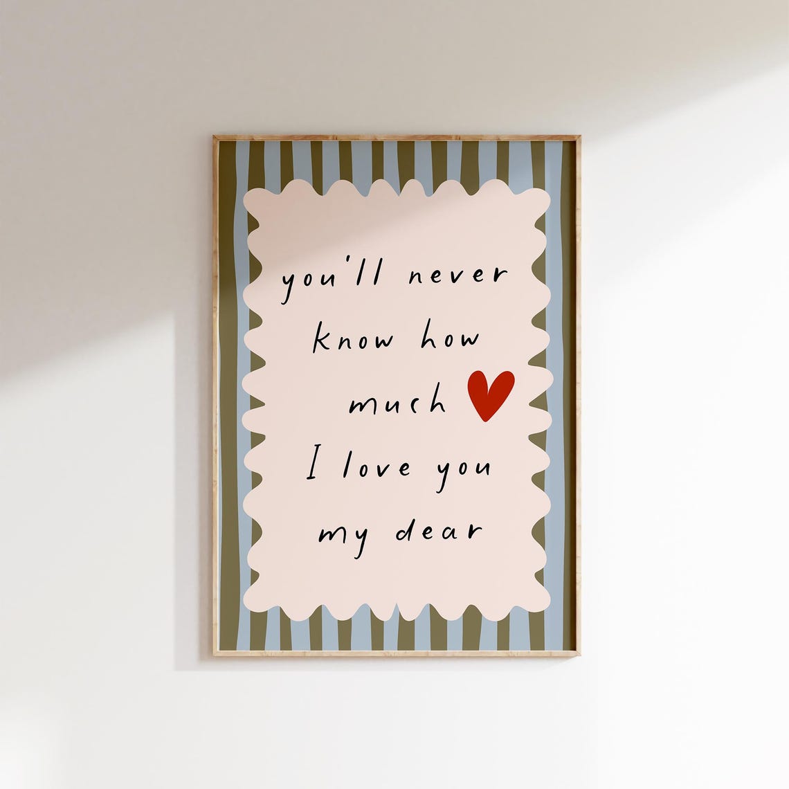 You'll Never Know How Much I Love You My Dear Nursery Quote Poster - Image 2