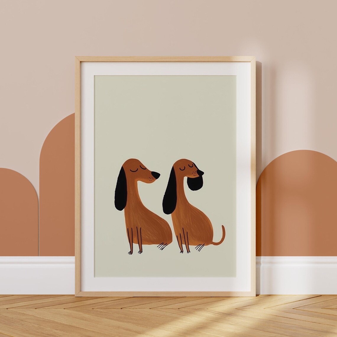 Dachshund Couple Sleeping Wiener Dogs Kids Room Nursery Art Print - Image 5