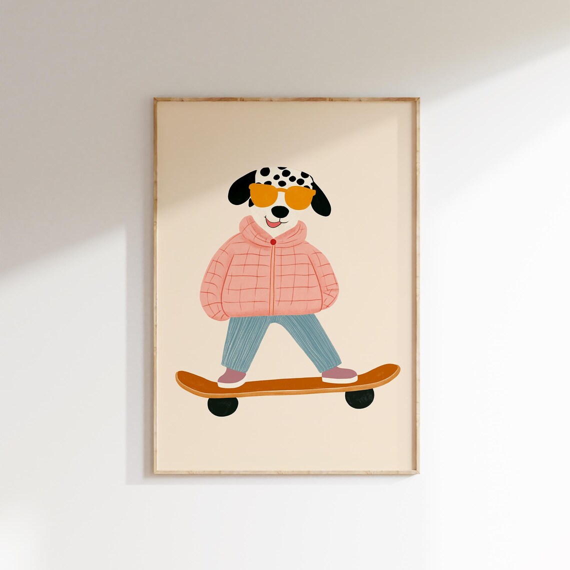 Skateboarding Dog In Sunglasses Cool Fun Kids Room Art Poster - Image 4