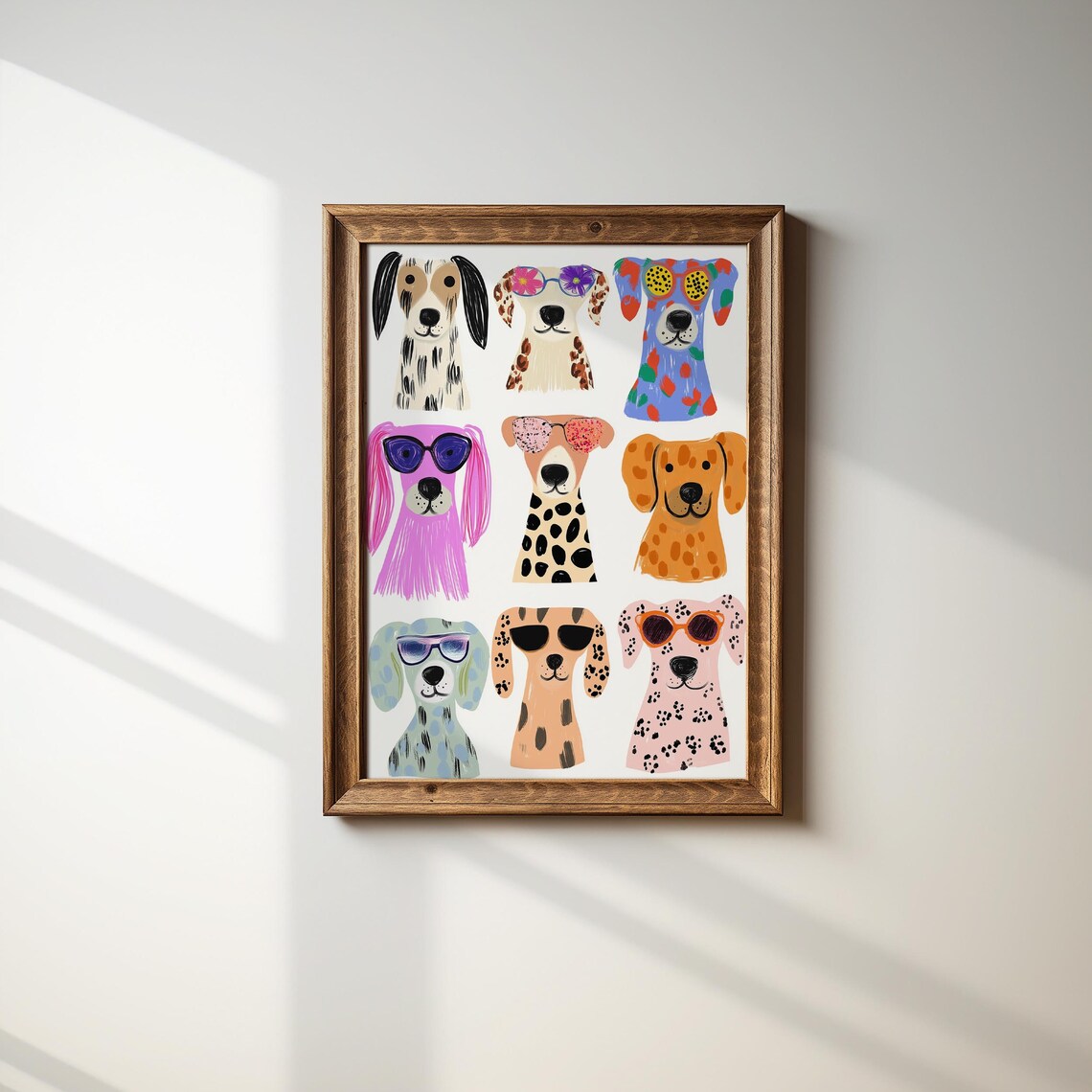 Cool Dogs In Sunglasses Colorful Puppy Portrait Fun Animal Wall Art - Image 4