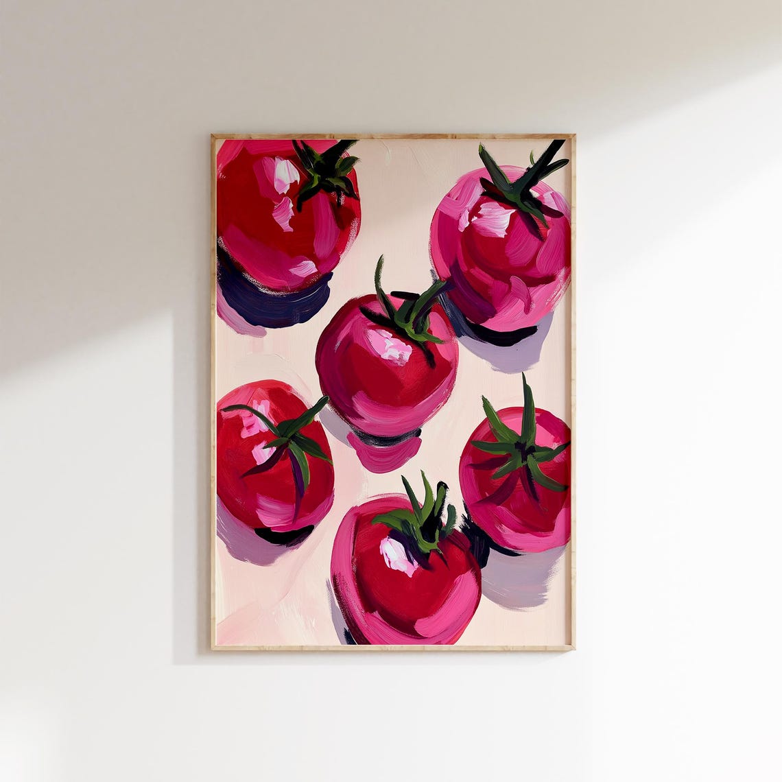 Ripe Red Tomatoes Overhead Painterly Still Life Kitchen Wall Poster - Image 3